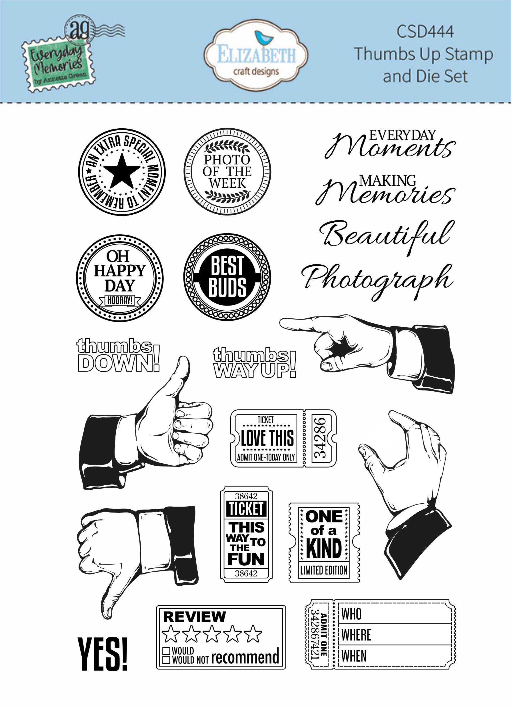 Thumbs Up Stamp and Die Set