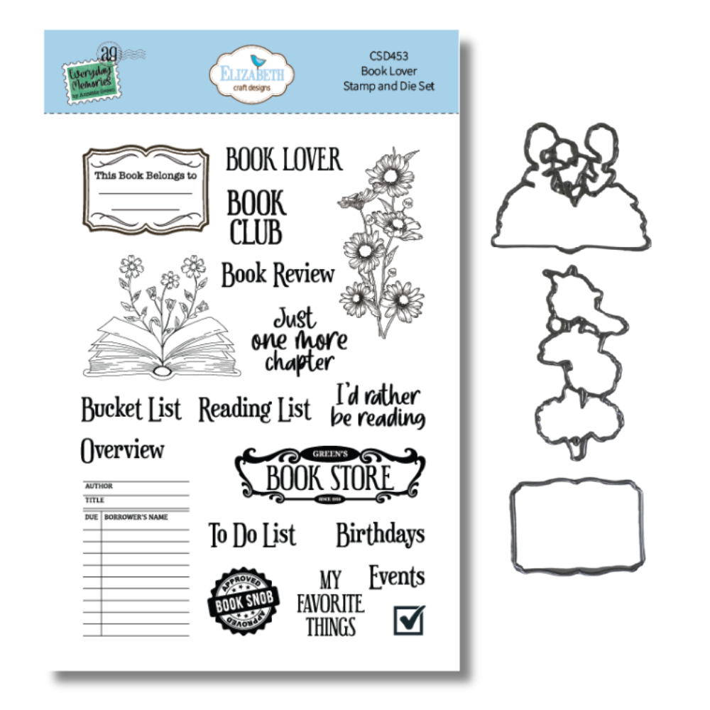 Book Lover Stamp and Die Set